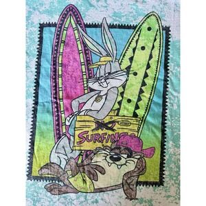 Looney Tunes Vintage Style Men's Surfing Bugs Bunny Tazmanian Devil 90s Y2k (B4)